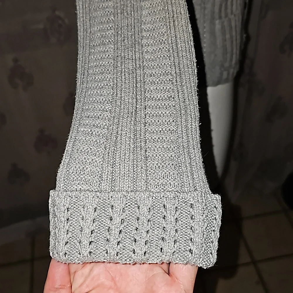 Gray knit button down sweater - Picture 10 of 13